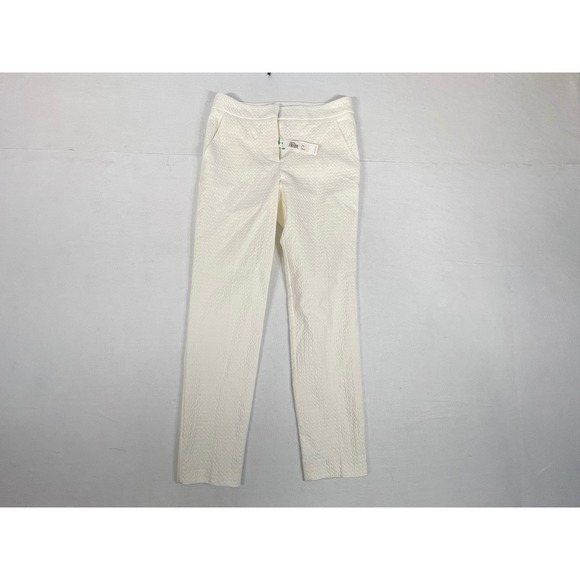 Trina Turk Women's Aubrey Textured Cropped Pants Size 0 White - Picture 1 of 7